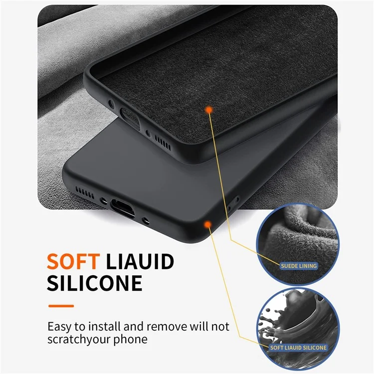Per Samsung Galaxy A54 5G Kickstand Liquid Silicone Phone Case con film protettivo per schermo in vetro temperato 2.5D Arc Edge - Nero