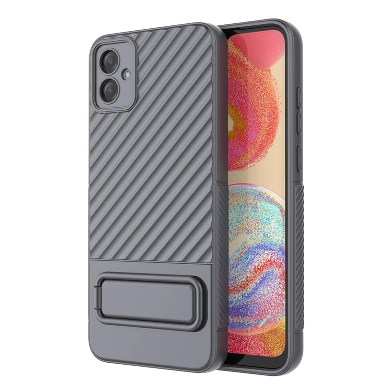 Per Samsung Galaxy A04e 4G / F04 4G / M04 4G Custodia Telefono in TPU con supporto Antiurto Protezione Telefono - Grigio