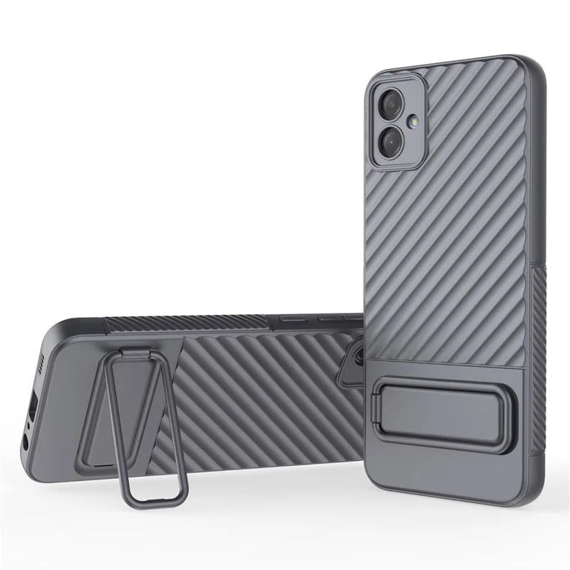 Per Samsung Galaxy A04e 4G / F04 4G / M04 4G Custodia Telefono in TPU con supporto Antiurto Protezione Telefono - Grigio