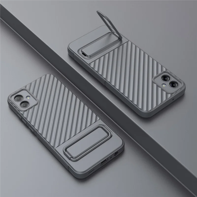 Per Samsung Galaxy A04e 4G / F04 4G / M04 4G Custodia Telefono in TPU con supporto Antiurto Protezione Telefono - Grigio