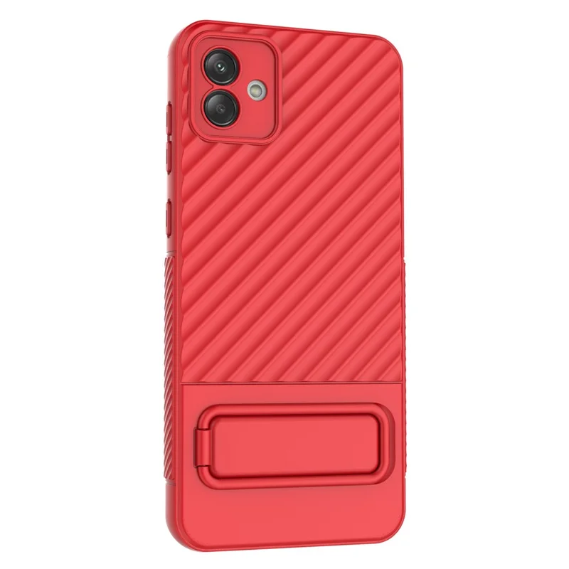 For Samsung Galaxy A04 4G (164.4 x 76.3 x 9.1 mm) TPU Cover Kickstand Skin-touch Feeling Phone Case - Red