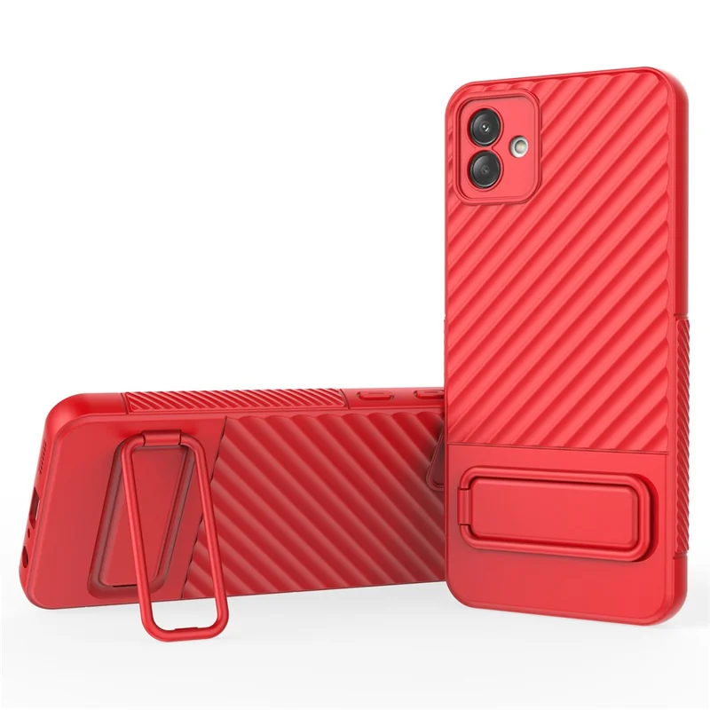 For Samsung Galaxy A04 4G (164.4 x 76.3 x 9.1 mm) TPU Cover Kickstand Skin-touch Feeling Phone Case - Red