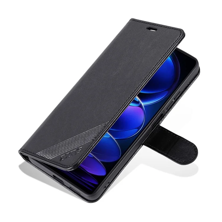 AZNS Для Xiaomi Redmi Note 12 Turbo / Poco F5 5G Чехол для мобильного телефона из TPU+PU-кожи, чехол-кошелек, чехол для телефона - черный