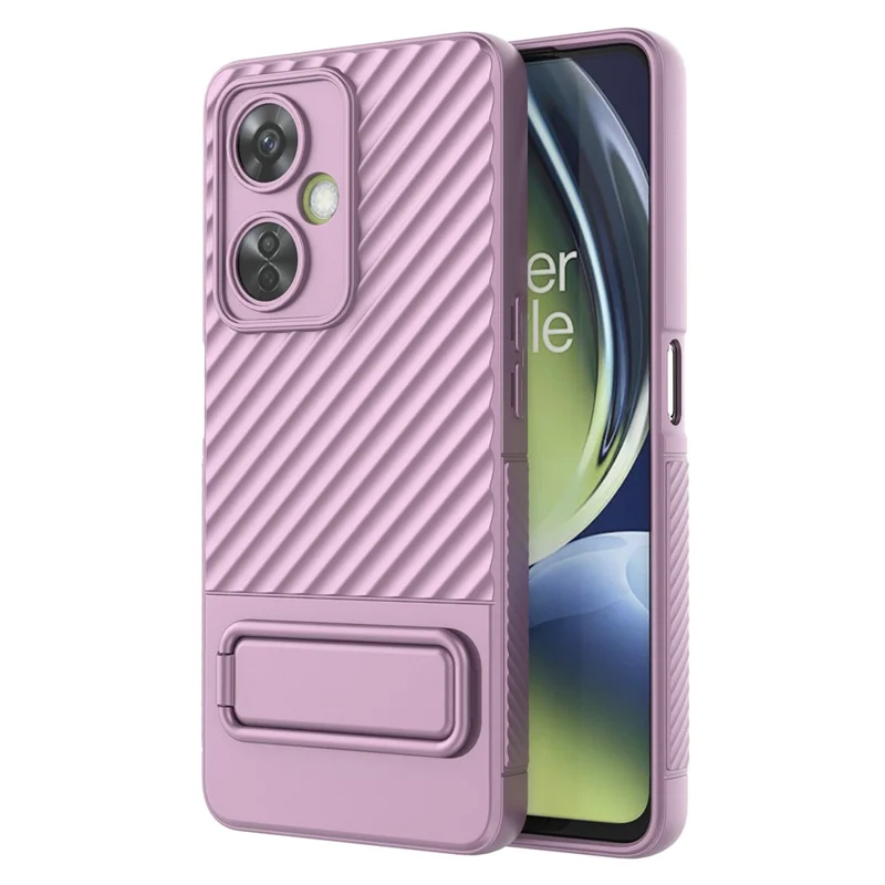 Para OnePlus Nord CE 3 Lite 5G / Nord N30 5G Funda Flexible de TPU Carcasa Protectora con Soporte Antideslizante - Púrpura Claro
