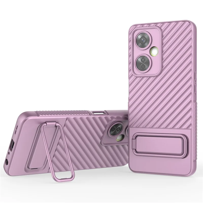 Para OnePlus Nord CE 3 Lite 5G / Nord N30 5G Funda Flexible de TPU Carcasa Protectora con Soporte Antideslizante - Púrpura Claro