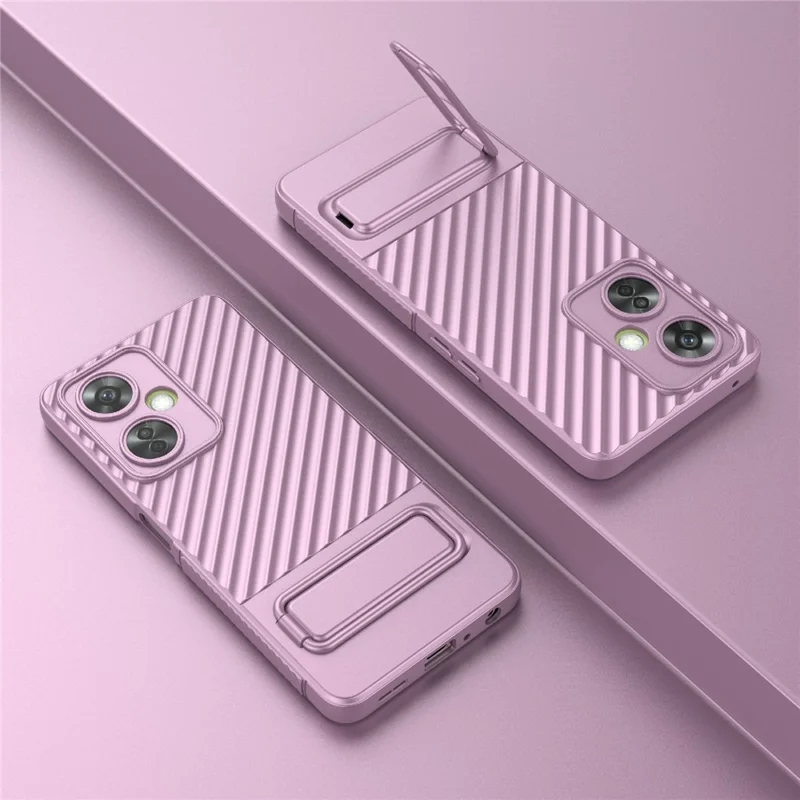 Para OnePlus Nord CE 3 Lite 5G / Nord N30 5G Funda Flexible de TPU Carcasa Protectora con Soporte Antideslizante - Púrpura Claro