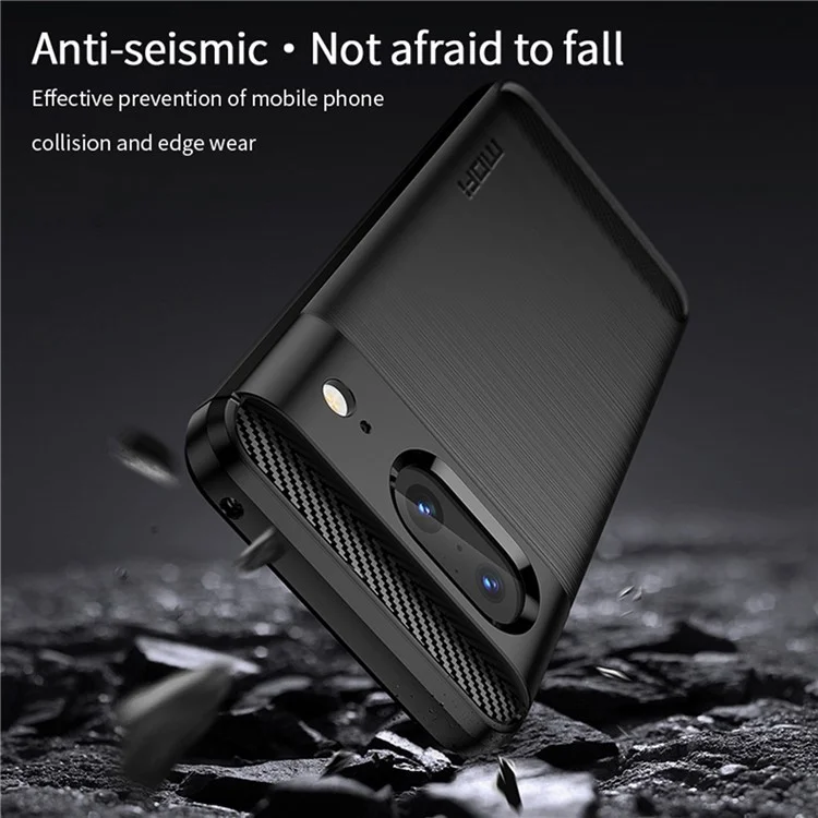 MOFI JK TPU Series-1 For Google Pixel 8 Carbon Fiber Brushed Soft TPU Phone Case Cover - Black