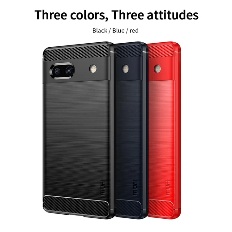 MOFI JK TPU Series-1 For Google Pixel 8 Carbon Fiber Brushed Soft TPU Phone Case Cover - Black