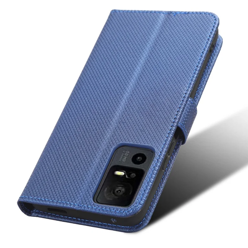 Phone Cover for TCL 40 XL , Wallet Phone Case PU Leather Diamond Texture Phone Shell - Blue