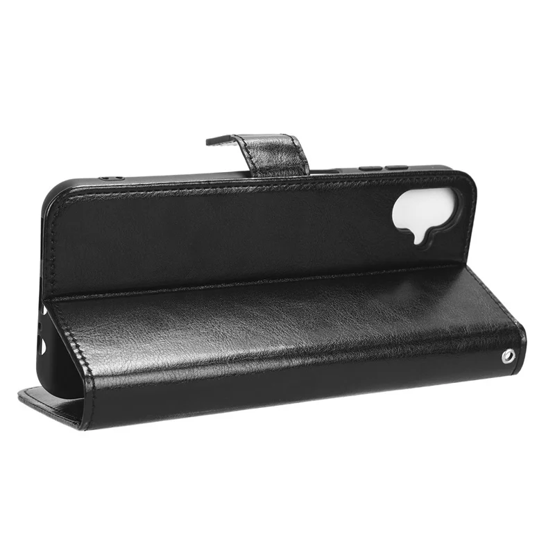 Para Samsung Galaxy F14 5G Anti-Polvo Crazy Horse Textura Funda de Teléfono Soporte de Cuero PU Billetera Shell - Negro
