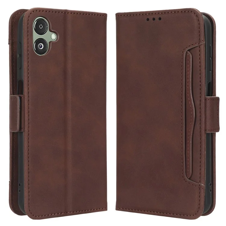 Per Samsung Galaxy F14 5G Custodia per Telefono Portafoglio Stand Più Slot per Schede Pelle PU Custodia per Telefono - Marrone