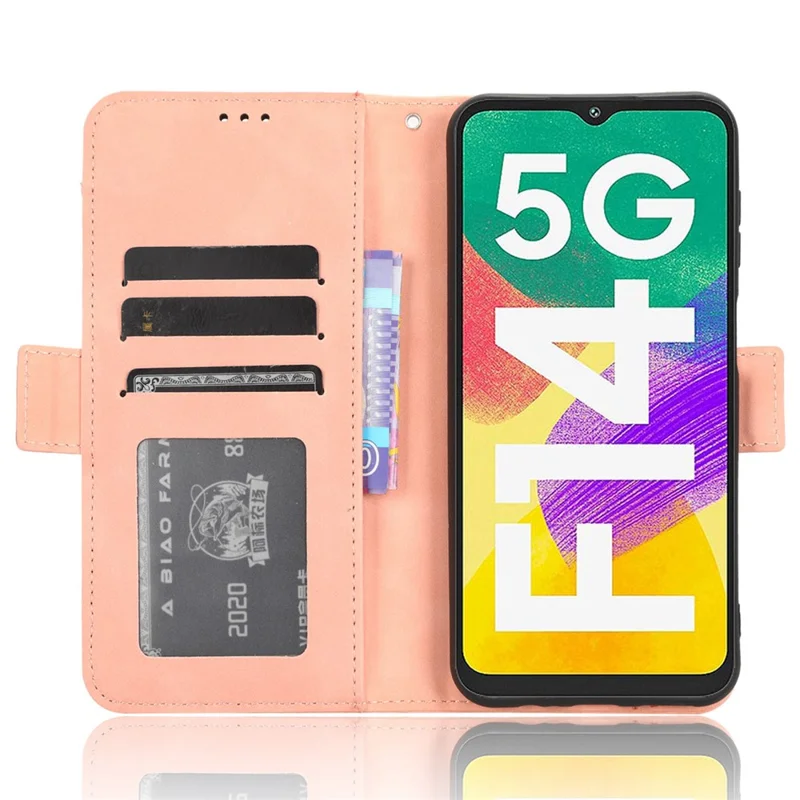 Per il case del telefono Samsung Galaxy F14 5G Custodia Portafoglio Stand Più slot per schede Custodia in pelle PU - Rosa
