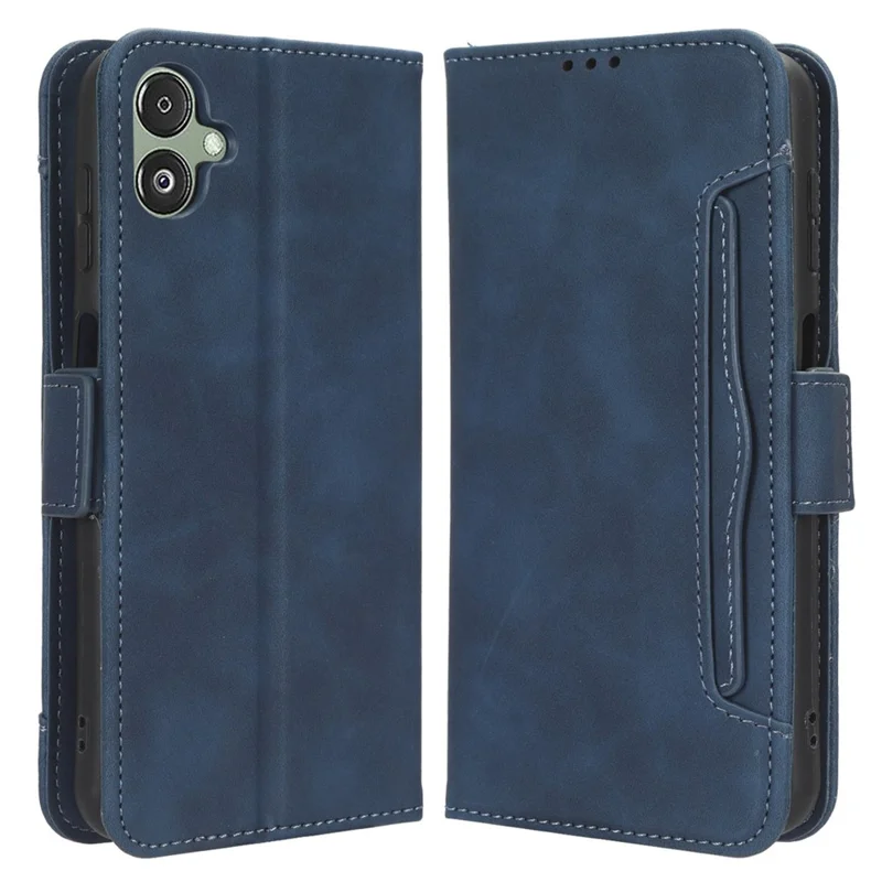 For Samsung Galaxy F14 5G Phone Case Wallet Stand Multiple Card Slots PU Leather Phone Cover - Blue