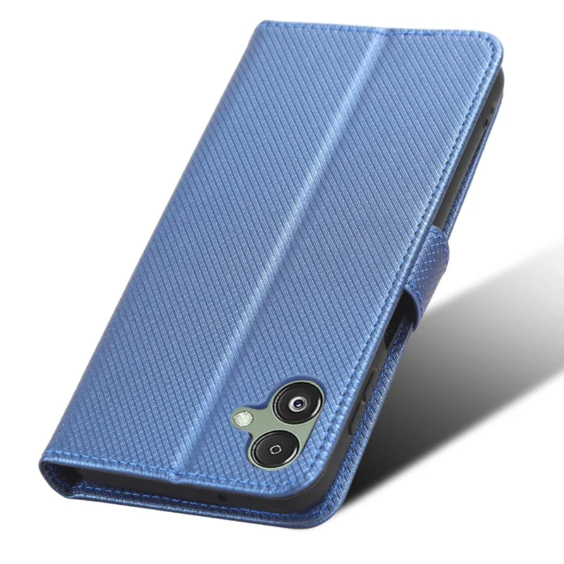 Pour Samsung Galaxy F14 5G Étui de téléphone Étui en cuir PU Debout Portefeuille Texture diamant Housse de téléphone - Bleu