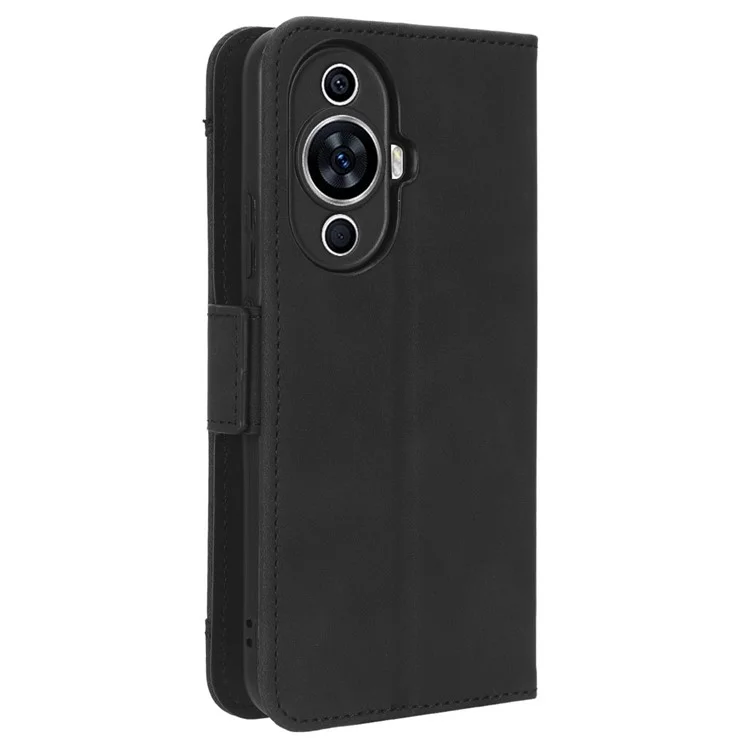 Für Huawei nova 11 / nova 12s 4G / nova 12 Lite 4G Flip PU-Leder-Handyhülle mit Ständer, mehreren Kartenfächern und Geldbörse - Schwarz