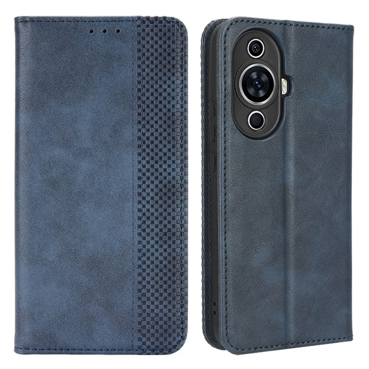 For Huawei nova 11 Pro / nova 11 Ultra TPU+PU Leather Cover Stand Wallet Retro Flip Phone Case - Blue