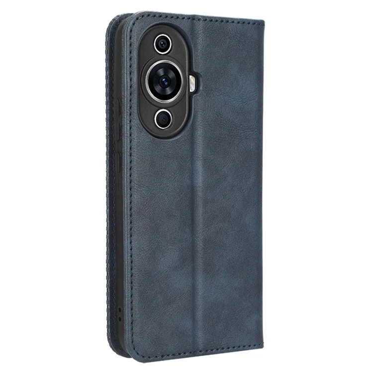 For Huawei nova 11 Pro / nova 11 Ultra TPU+PU Leather Cover Stand Wallet Retro Flip Phone Case - Blue