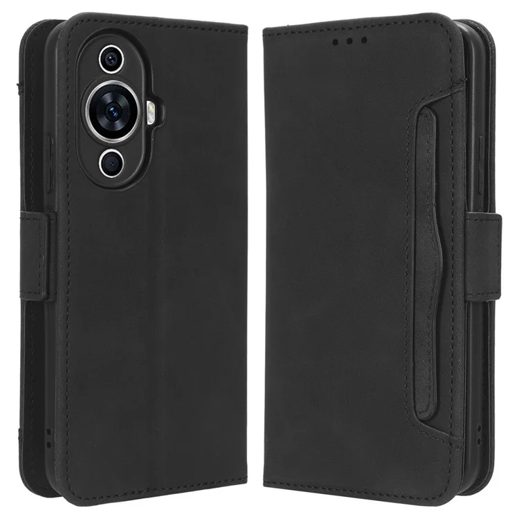 For Huawei nova 11 Pro / nova 11 Ultra PU Leather Wallet Phone Stand Case Multiple Card Slots Phone Cover - Black