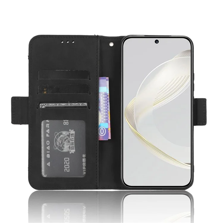 For Huawei nova 11 Pro / nova 11 Ultra PU Leather Wallet Phone Stand Case Multiple Card Slots Phone Cover - Black