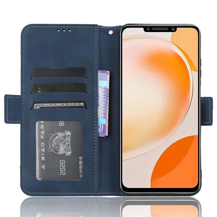 Для Huawei nova Y91 4G / Enjoy 60X Множественные слоты для карт Чехол-книжка из ПУ-кожи Чехол-подставка для телефона - синий