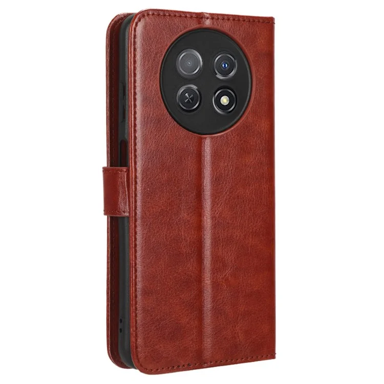 Per Huawei nova Y91 4G / Enjoy 60X Crazy Horse Texture Flip Phone Case Stand Wallet PU Leather Phone Cover - Marrone
