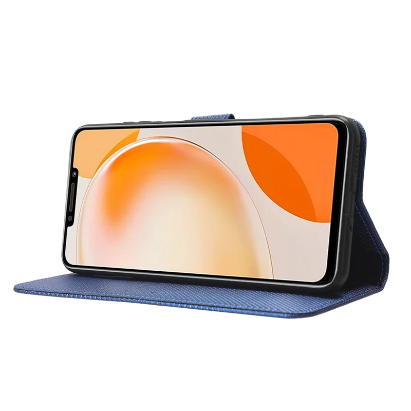 Capa Carteira para Huawei nova Y91 4G / Enjoy 60X, Capa com Suporte em Pele Sintética com Textura Diamante - Azul