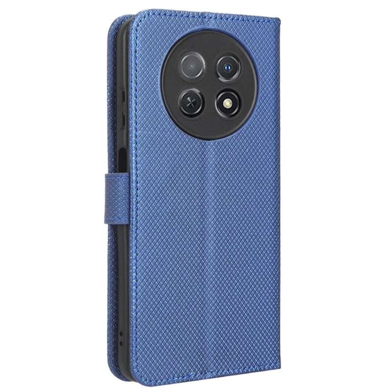 Capa Carteira para Huawei nova Y91 4G / Enjoy 60X, Capa com Suporte em Pele Sintética com Textura Diamante - Azul