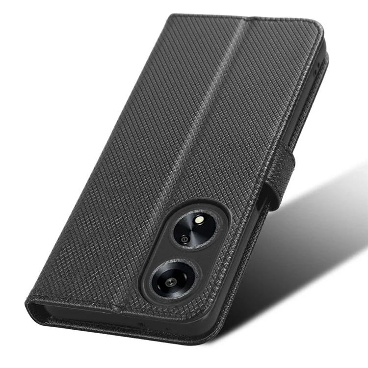 Pour Oppo A1 5G / A98 5G / F23 5G Anti-scratch Phone Shell Stand Wallet Phone Case PU Leather Diamond Texture Phone Cover - Noir