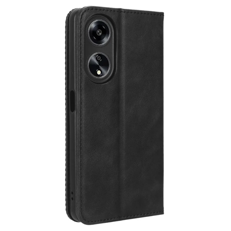 För Oppo A1 5G / A98 5G / F23 5G PU-läderfodral Ställbar plånbok Retro magnetisk stängning Mobilskal - Svart