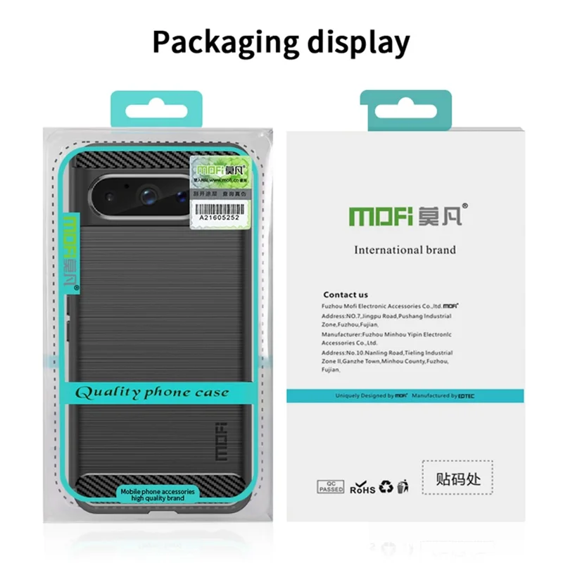 MOFI JK TPU Series-1 For Google Pixel 8 Pro Brushed TPU Case Carbon Fiber Anti-Scratch Phone Cover - Red