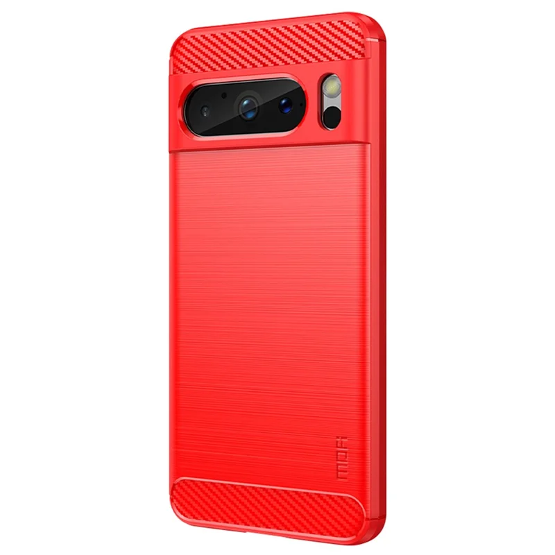 MOFI JK TPU Series-1 For Google Pixel 8 Pro Brushed TPU Case Carbon Fiber Anti-Scratch Phone Cover - Red