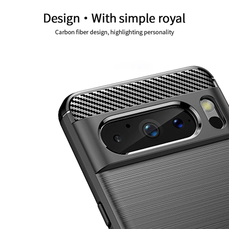 MOFI JK TPU Series-1 For Google Pixel 8 Pro Brushed TPU Case Carbon Fiber Anti-Scratch Phone Cover - Red