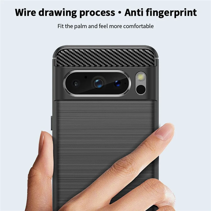 MOFI JK TPU Series-1 For Google Pixel 8 Pro Brushed TPU Case Carbon Fiber Anti-Scratch Phone Cover - Red