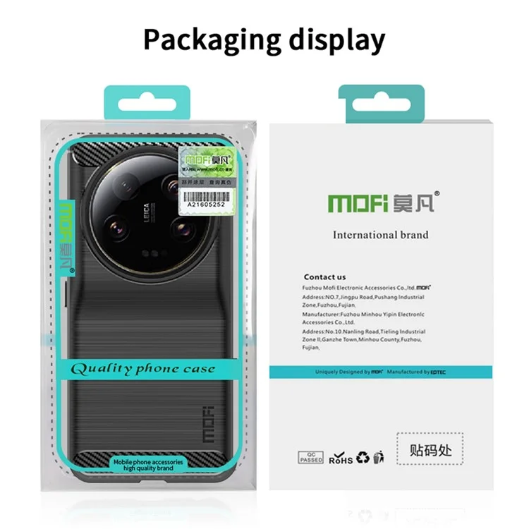 MOFI JK TPU Series-1 For Xiaomi 13 Ultra Soft TPU Phone Case Carbon Fiber Brushed Back Cover - Black
