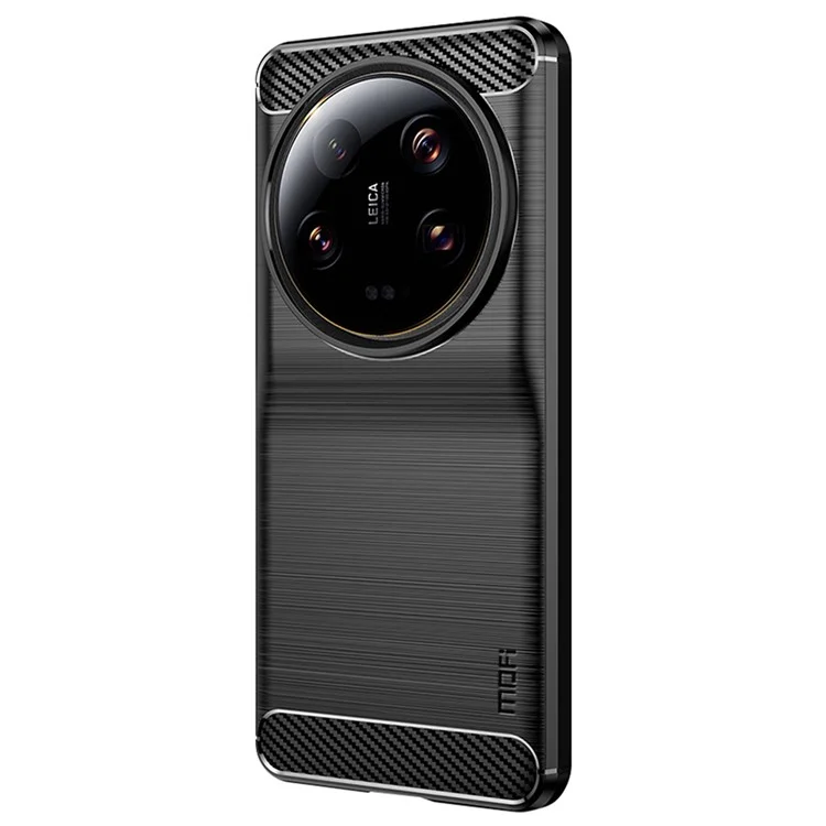 MOFI JK TPU Series-1 For Xiaomi 13 Ultra Soft TPU Phone Case Carbon Fiber Brushed Back Cover - Black