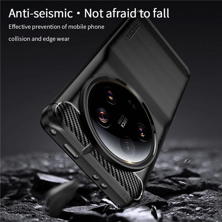 MOFI JK TPU Series-1 For Xiaomi 13 Ultra Soft TPU Phone Case Carbon Fiber Brushed Back Cover - Black