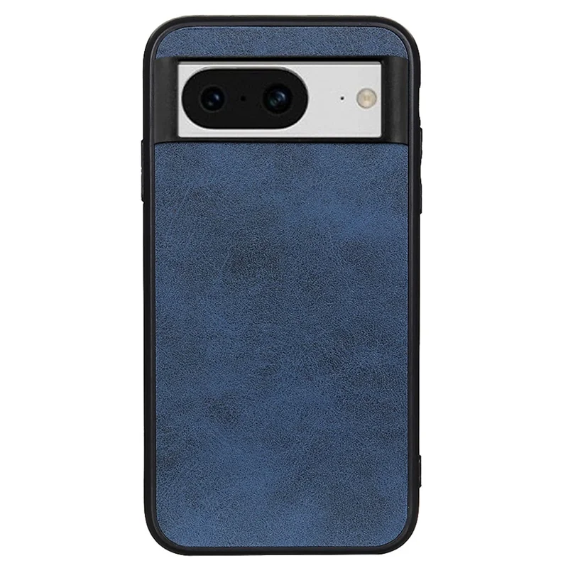 For Google Pixel 8 Anti-Scratch Hard PC+TPU+PU Leather Phone Case Cowhide Texture Phone Cover - Blue