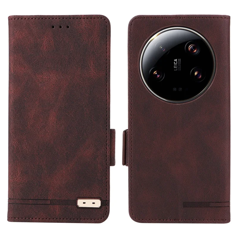 Per Xiaomi 13 Ultra Custodia a Libro in Pelle PU con Decorazione Hardware Portafoglio Stand Copertina Telefono - Caffè