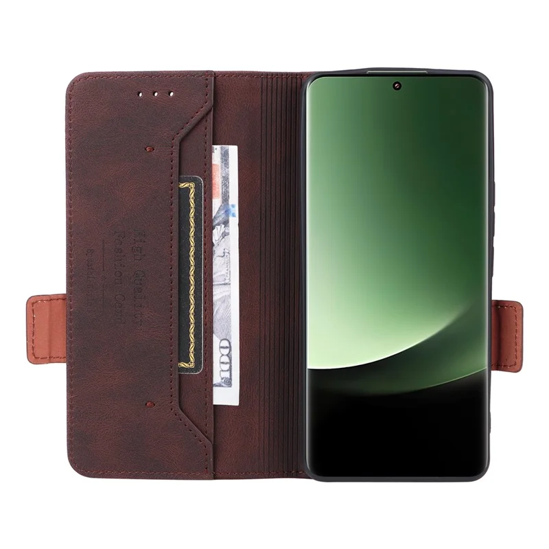 Per Xiaomi 13 Ultra Custodia a Libro in Pelle PU con Decorazione Hardware Portafoglio Stand Copertina Telefono - Caffè