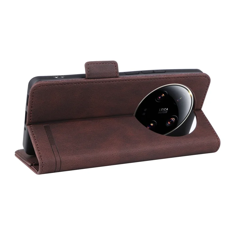 Per Xiaomi 13 Ultra Custodia a Libro in Pelle PU con Decorazione Hardware Portafoglio Stand Copertina Telefono - Caffè
