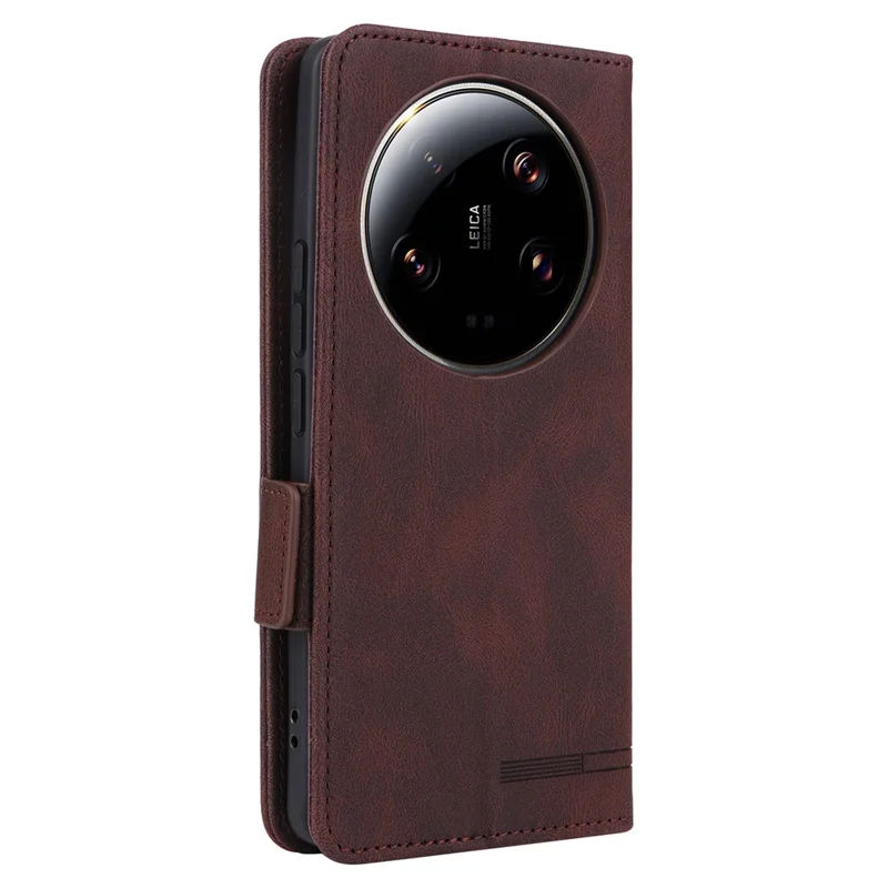 Per Xiaomi 13 Ultra Custodia a Libro in Pelle PU con Decorazione Hardware Portafoglio Stand Copertina Telefono - Caffè