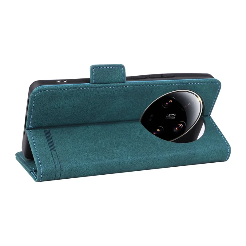 For Xiaomi 13 Ultra PU Leather Flip Folio Case Hardware Decor Wallet Stand Phone Cover - Blue