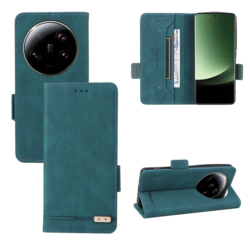 For Xiaomi 13 Ultra PU Leather Flip Folio Case Hardware Decor Wallet Stand Phone Cover - Blue