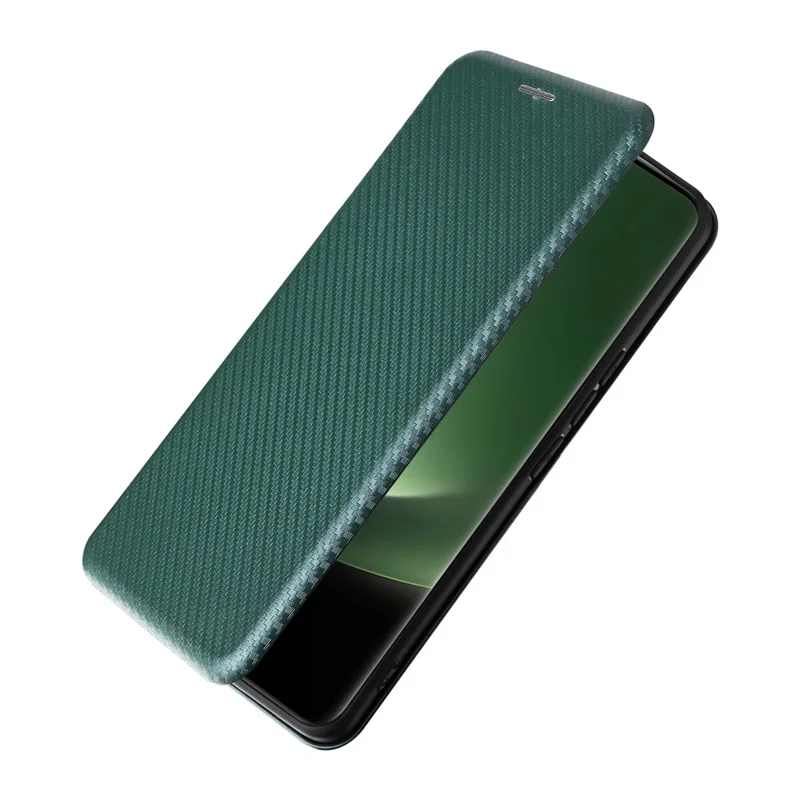 For Xiaomi 13 Ultra PU Leather Phone Case Carbon Fiber Texture Stand Card Slot Cover - Green