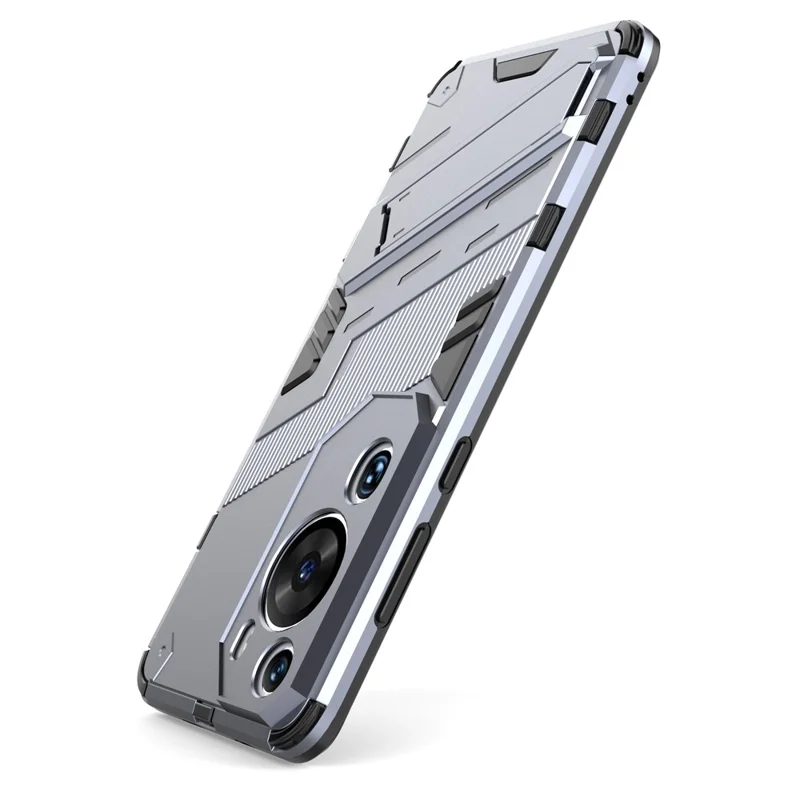 Per Huawei P60 Art PC + TPU Custodia Defender Antiurto con Supporto - Grigio
