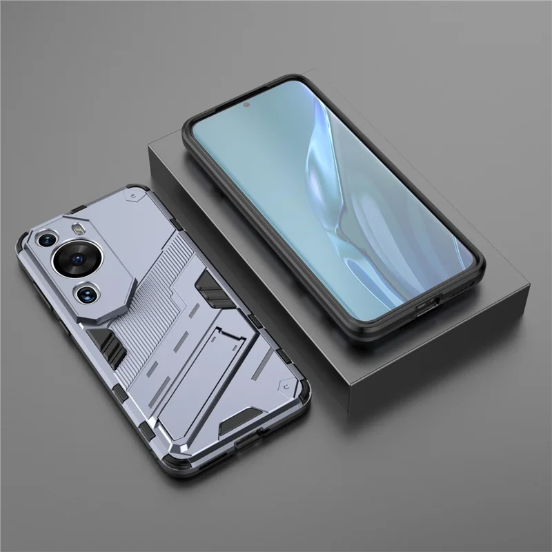Per Huawei P60 Art PC + TPU Custodia Defender Antiurto con Supporto - Grigio
