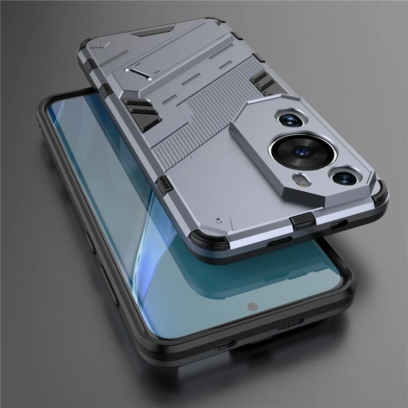 Per Huawei P60 Art PC + TPU Custodia Defender Antiurto con Supporto - Grigio