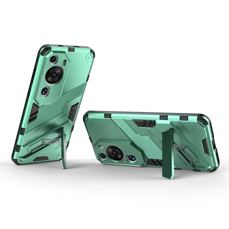 Per Huawei P60 Art PC + TPU Defender Phone Case Kickstand Shockproof Cover - Verde