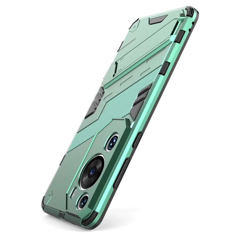 Per Huawei P60 Art PC + TPU Defender Phone Case Kickstand Shockproof Cover - Verde