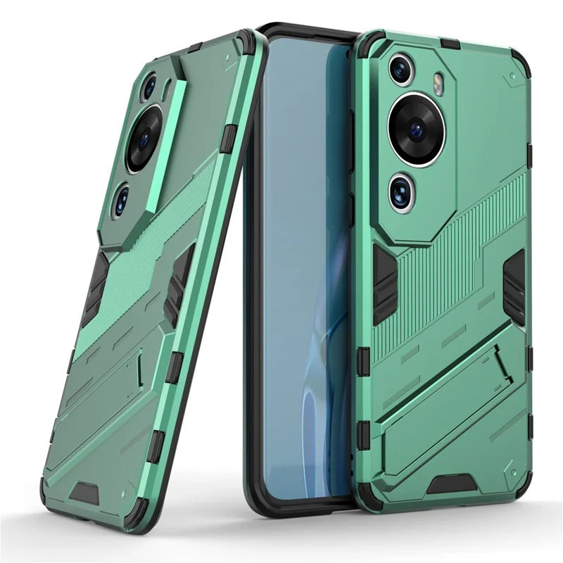 Per Huawei P60 Art PC + TPU Defender Phone Case Kickstand Shockproof Cover - Verde